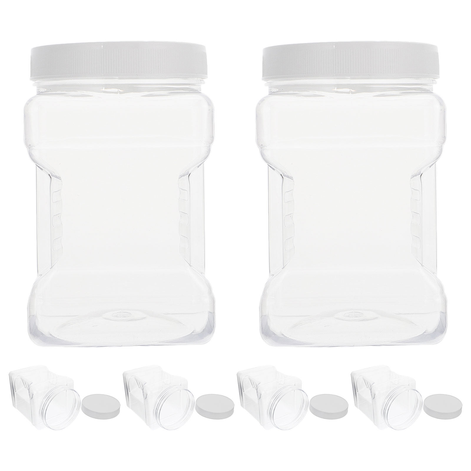 Food Storage In The Kitchen - 6 Contenitori Quadrati Trasparenti in Plastica,