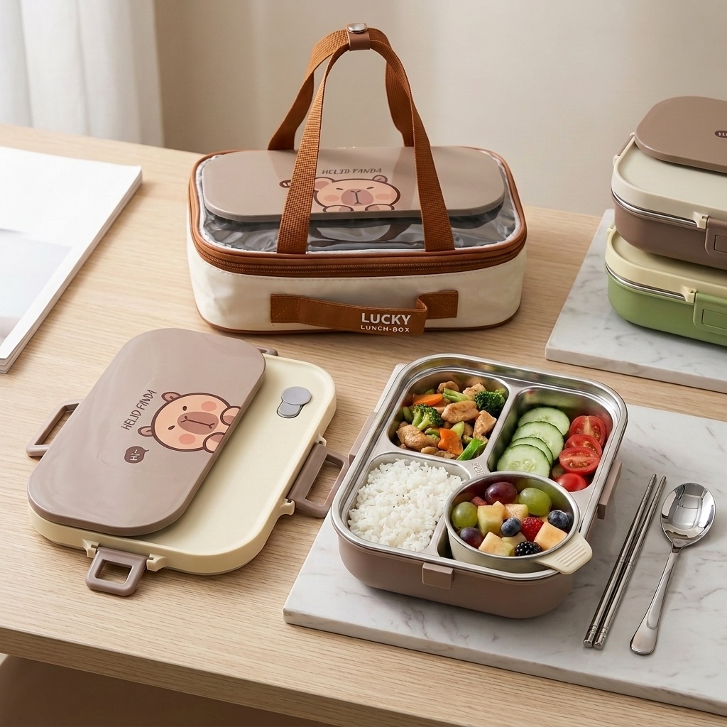 Food Storage With Scoop - Set di Contenitori per Pranzo in