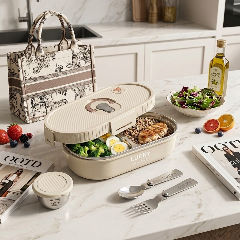 Food Storage With Scoop - Set di Contenitori per Pranzo in