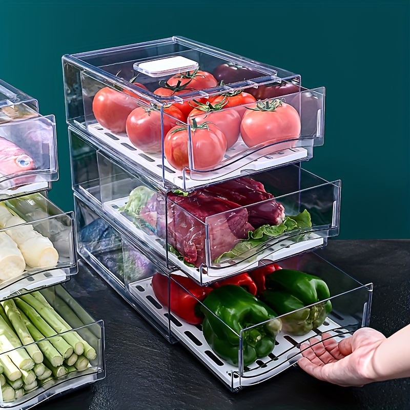Food Storage Drawers - 1 scatola portaoggetti per frigorifero da