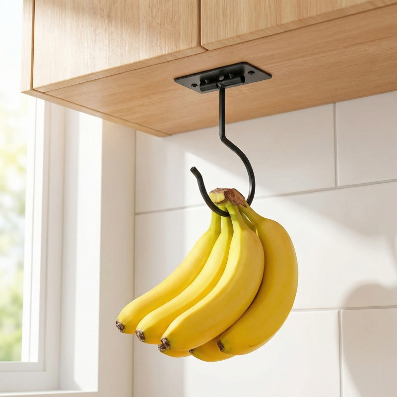 Food Storage In The Kitchen - Gancio a banana autoadesivo in metallo