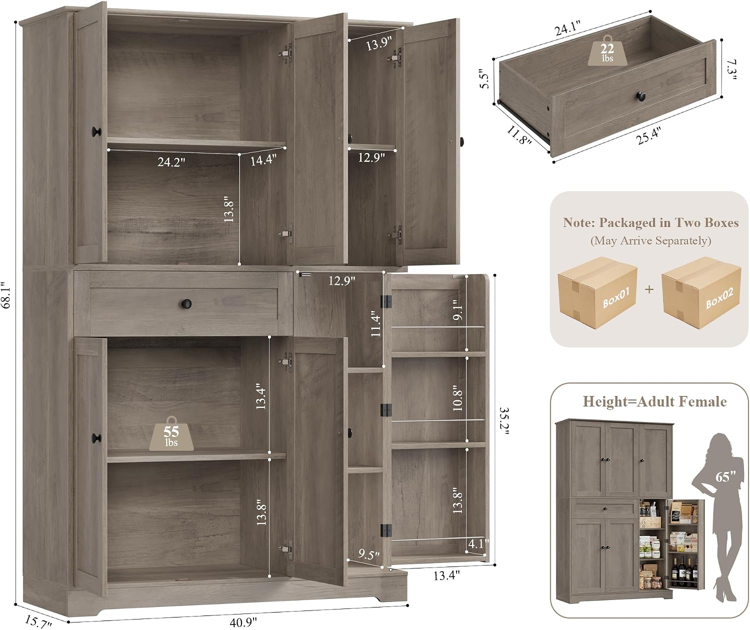 Mobile dispensa da cucina con  - Food Storage Drawers recensione e prezzo
