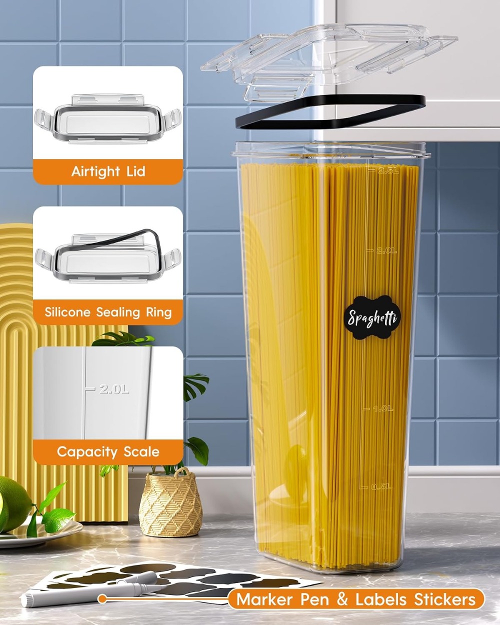 Set di 24 Contenitori Ermetici - Food Storage In The Kitchen recensione e prezzo